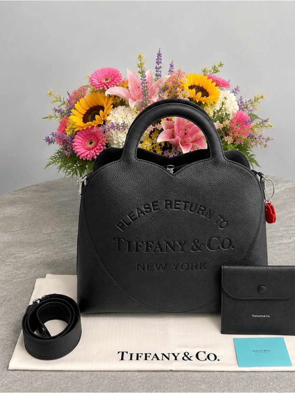Tiffany & Co. Large Black Please Return To Tiffany Tote NWT w/ Pouch & Dust Bag